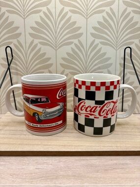 Vintage Coca Cola Ceramic Coffee Mugs - Set of 2